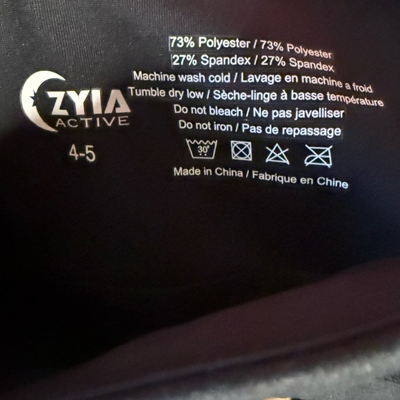 Zyia Active 'Light N Tight' Black Workout Leggings Size 4-5 Girl - Picture 5 of 5